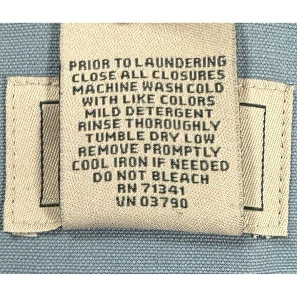 Y2K Era L.L. Bean Barn Coat L Rare Lt Blue w/Corduroy Trim Quilt Insulated Jacke - Picture 11 of 16